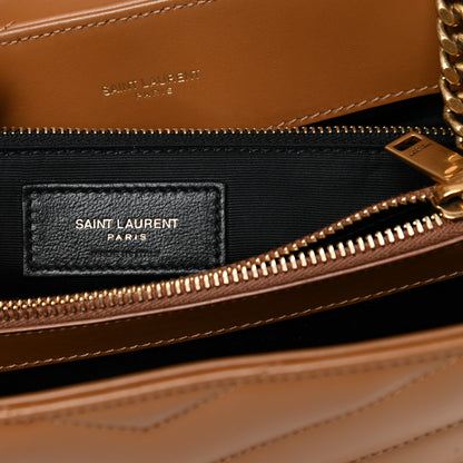 Saint Laurent Calfskin Y Quilted Monogram Medium Loulou Chain Satchel Dark Natural 6 of 10