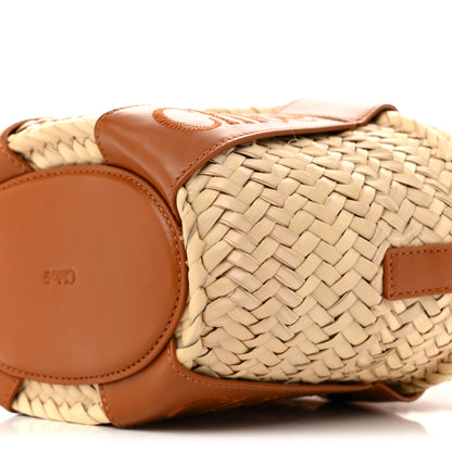Chloe Raffia Smooth Calfskin Small Sense Basket Caramel 11 of 13