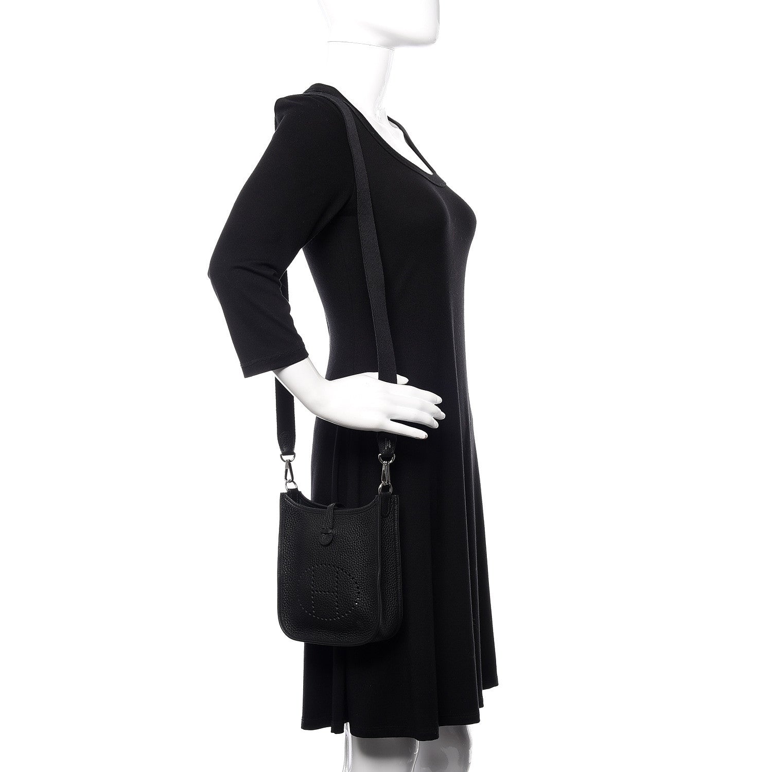 Hermes Taurillon Clemence Evelyne TPM Black 2 of 11
