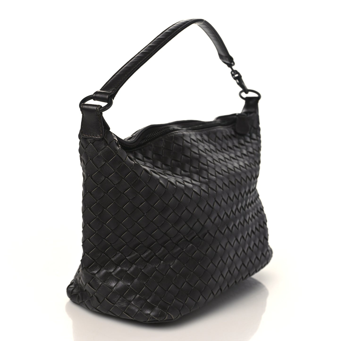 Nappa Intrecciato Small Shoulder Bag Ebano