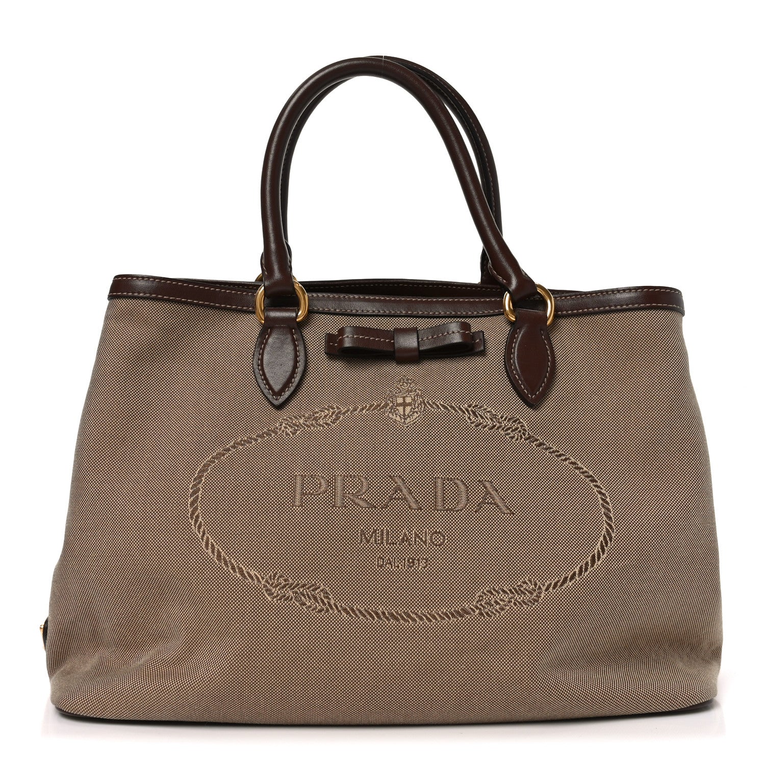 Prada Jacquard Logo Tote Corda Bruciato 1 of 9