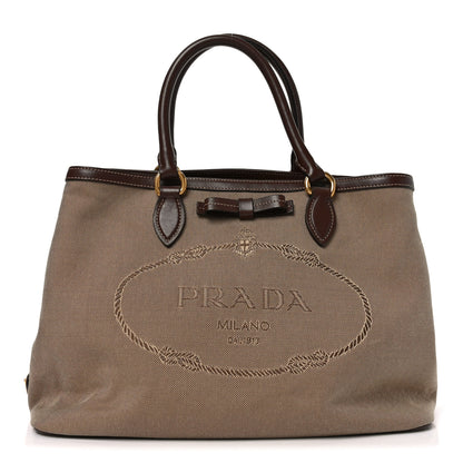 Prada Jacquard Logo Tote Corda Bruciato 1 of 9