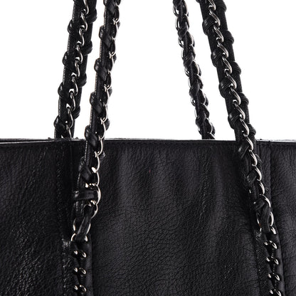 Chanel Deerskin Luxe Ligne North South Tote Black 10 of 15
