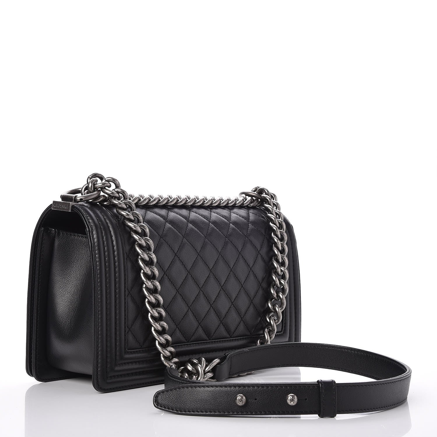 Chanel Calfskin Quilted Medium Boy Flap Black 3 of 8