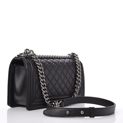 Chanel Calfskin Quilted Medium Boy Flap Black 3 of 8