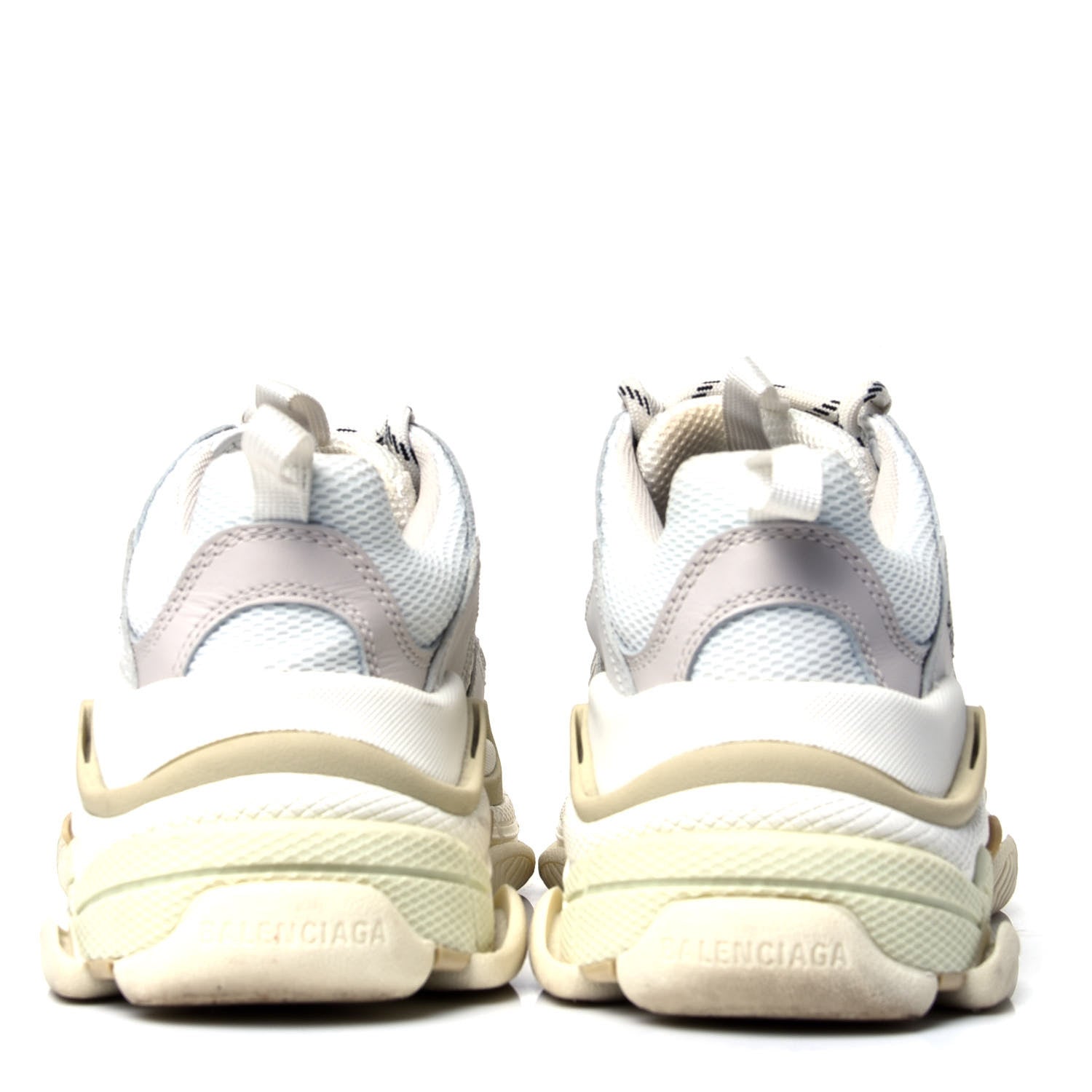 Balenciaga Fabric Mesh Womens Triple S Sneakers 37 White 4 of 6