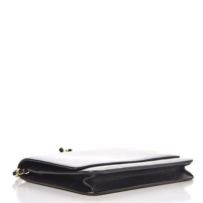 Chanel Goatskin Embossed Camellia Wallet On Chain WOC Black 4 of 9