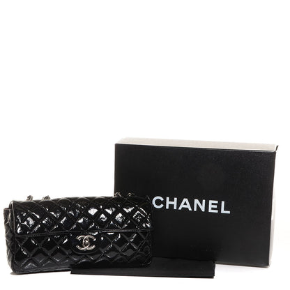 Chanel Distressed Patent East West Flap Black 5 of 9