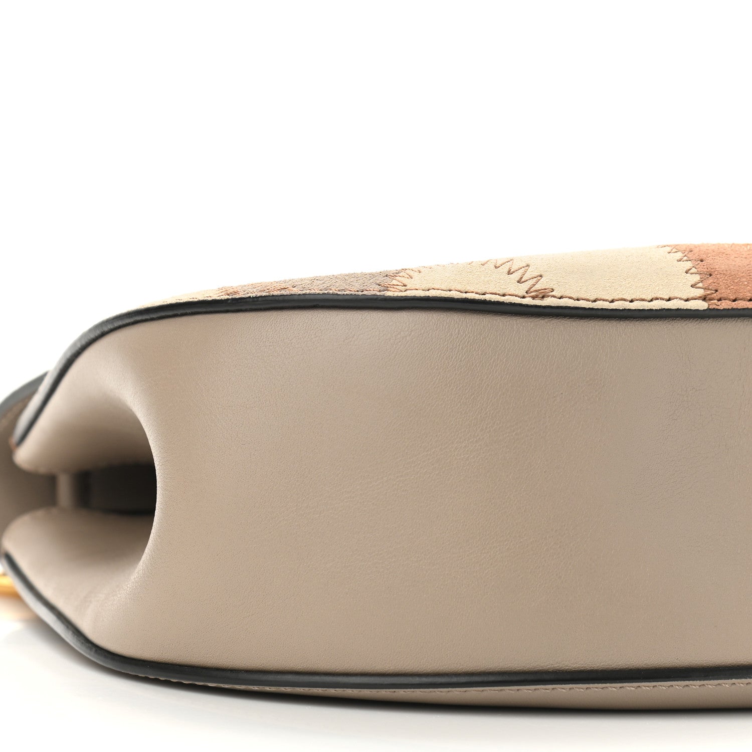 Chloe Suede Calfskin Patchwork Drew Shoulder Bag Motty Grey 8 of 9