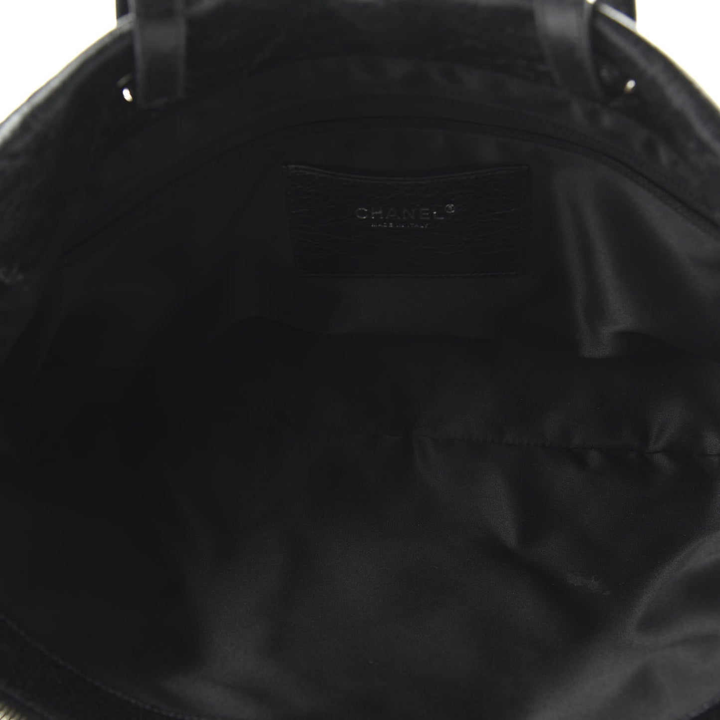 Glazed Calfskin Large On The Road Tote Black