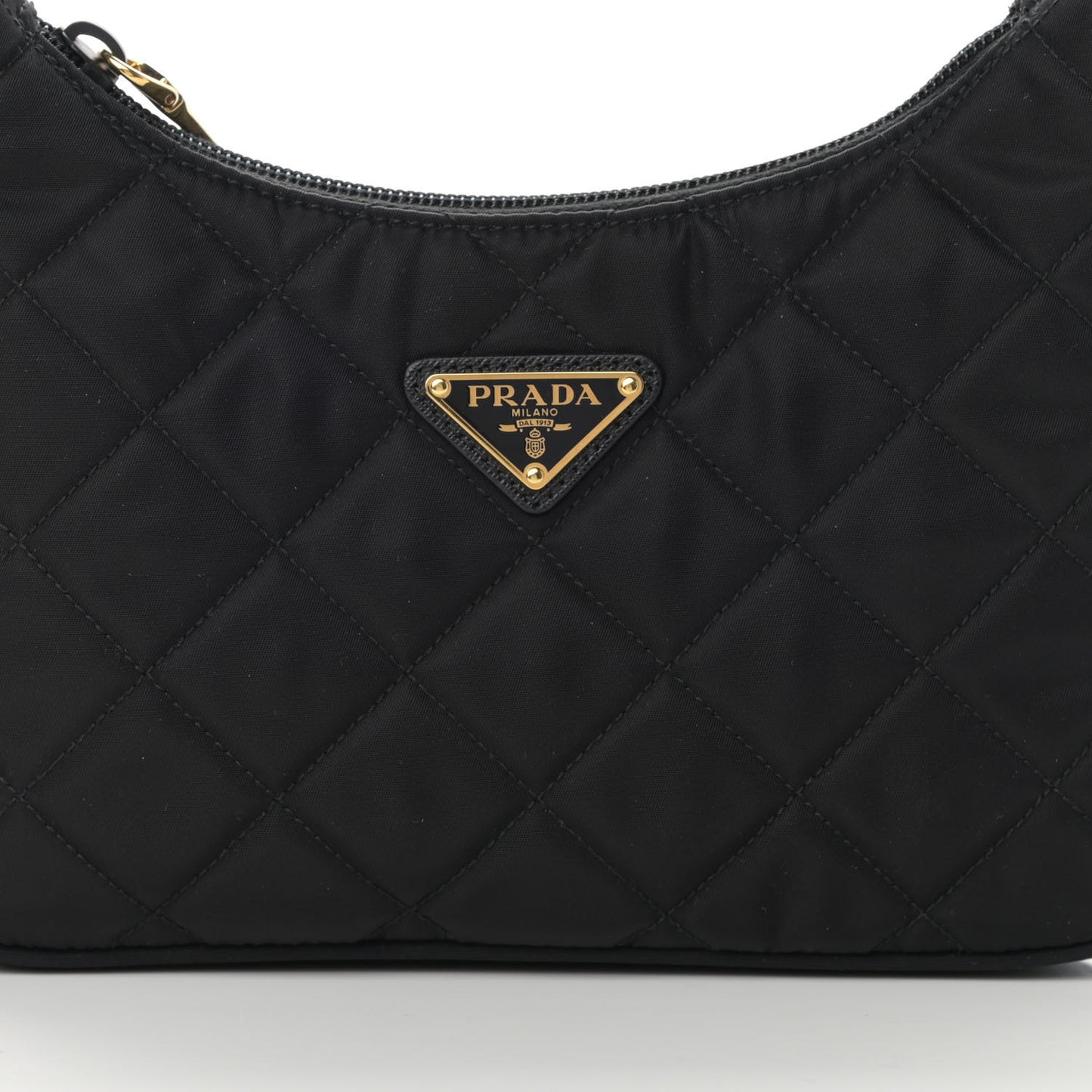 Tessuto Nylon Stitched Shoulder Bag Black