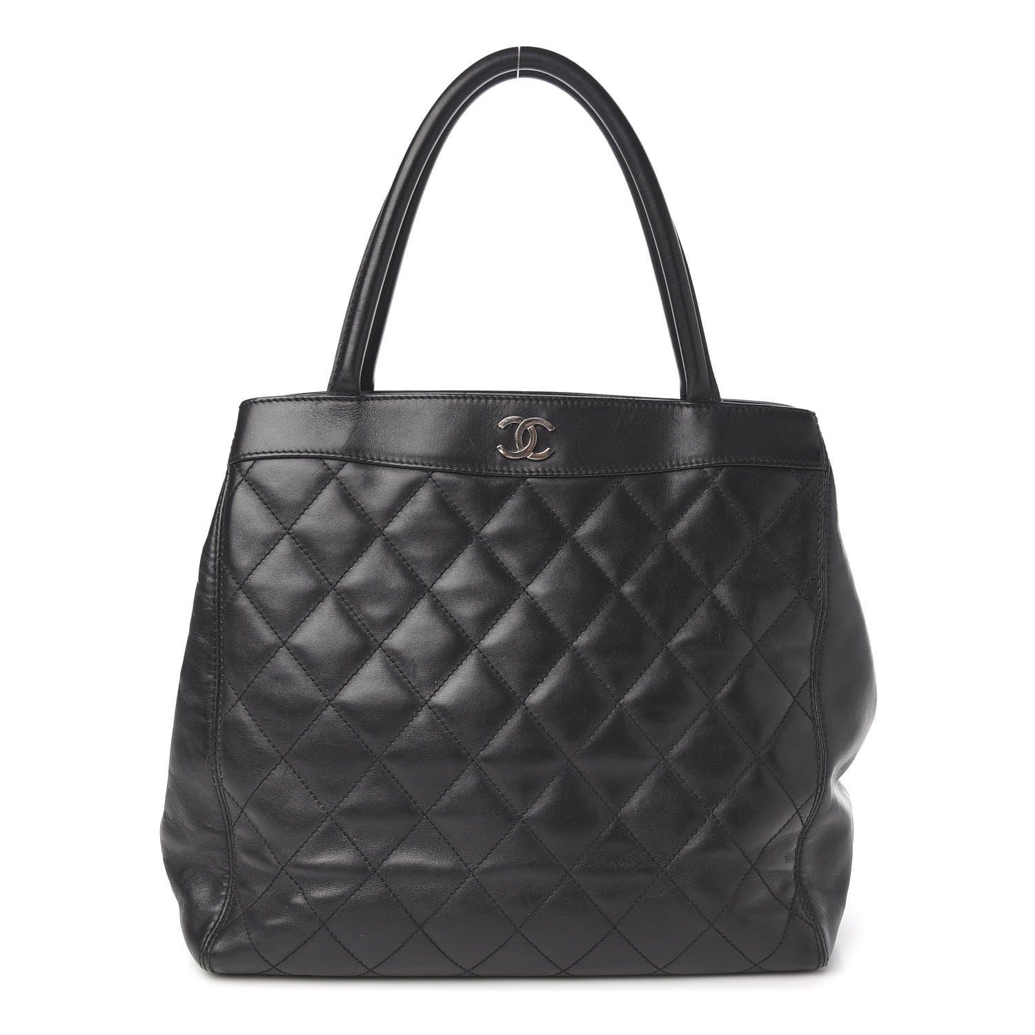 Chanel Lambskin Quilted Shopping Tote Black 1 of 10