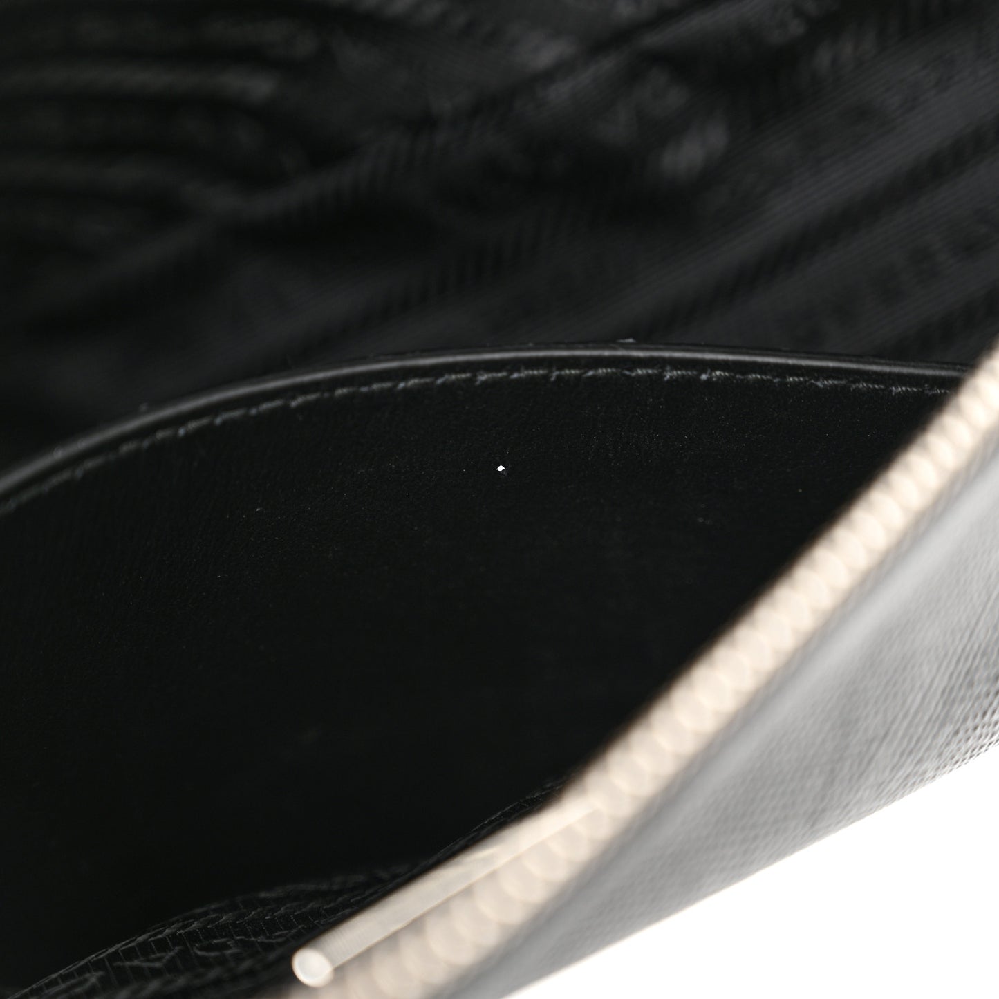 Saffiano Cuir Triangle Logo Embossed Triangle Shoulder Bag Black