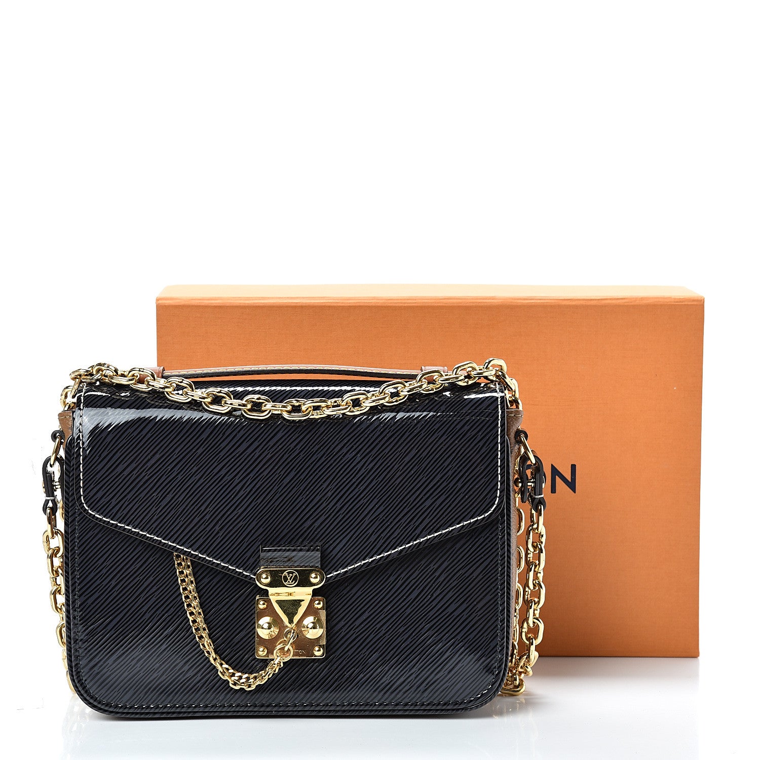 Louis Vuitton Shiny Epi Reverse Monogram Pochette Metis Mini Marine 10 of 10