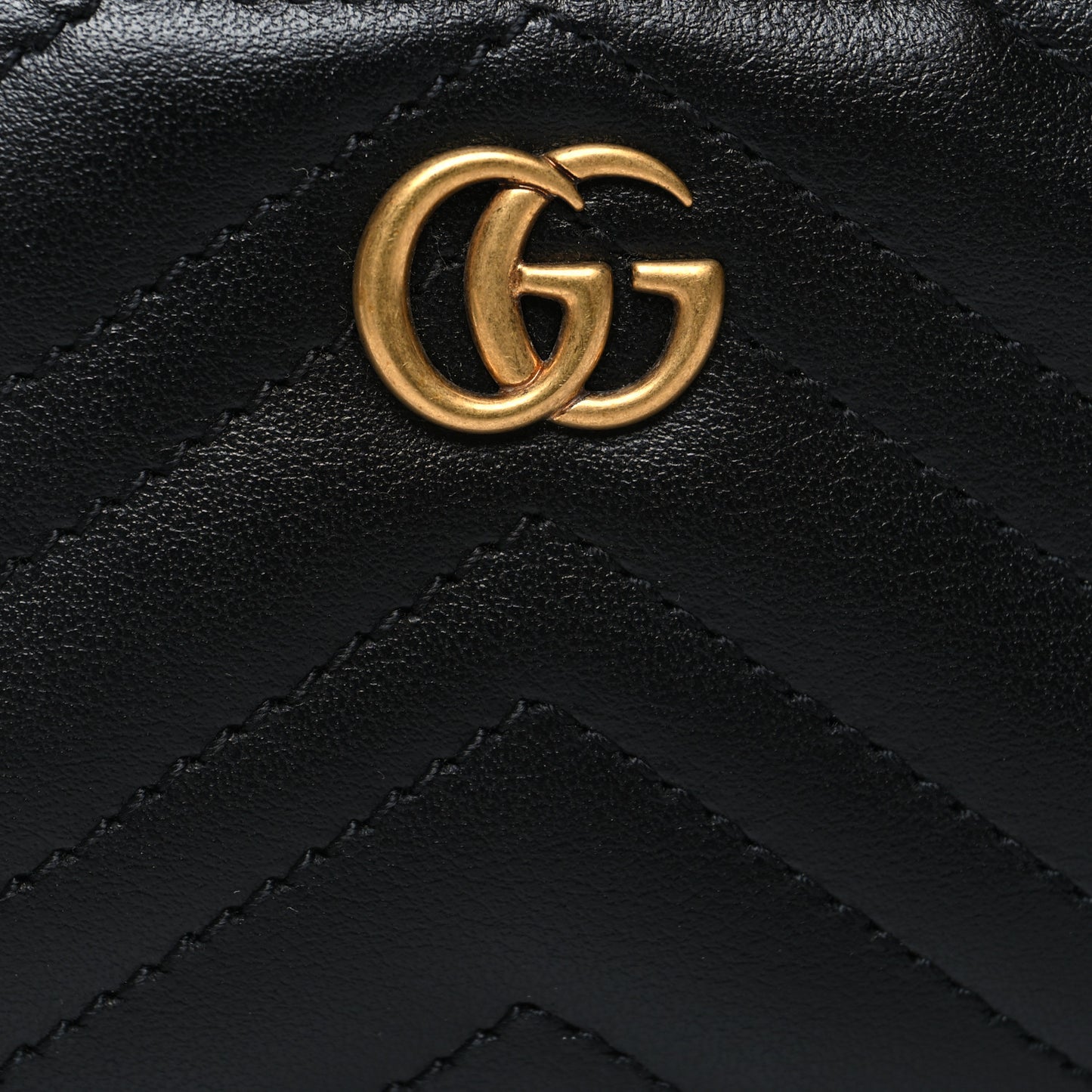 Calfskin Matelasse GG Marmont Key Case Black