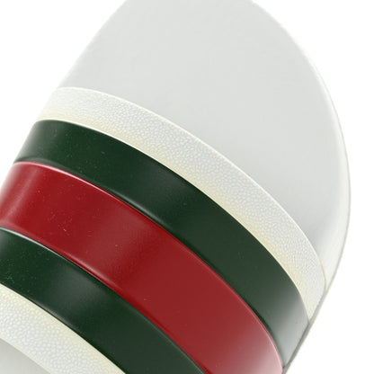 Gucci Rubber Web Mens Pool Slide Sandals 7 White Green Red 9 of 10