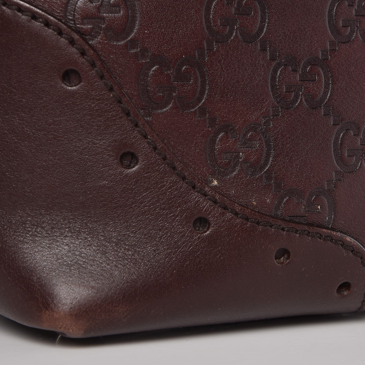 Gucci Guccissima Large Punch Tote Chocolate Brown 8 of 11