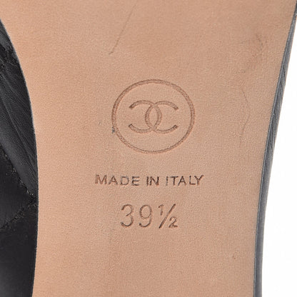 Chanel Calfskin Quilted Peep Toe Pumps 39.5 Black 7 of 9
