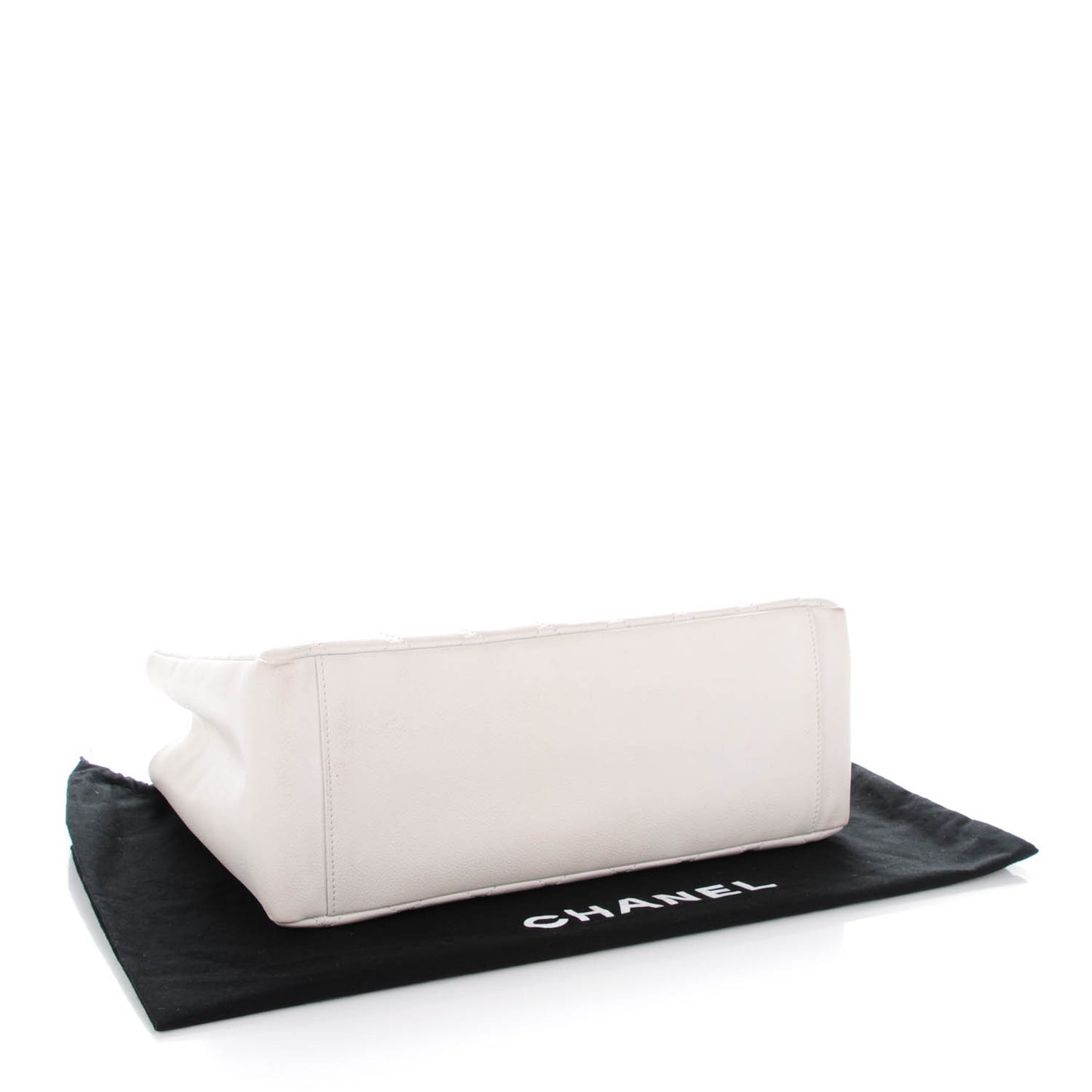 Caviar Quilted Grand Shopping Tote GST White