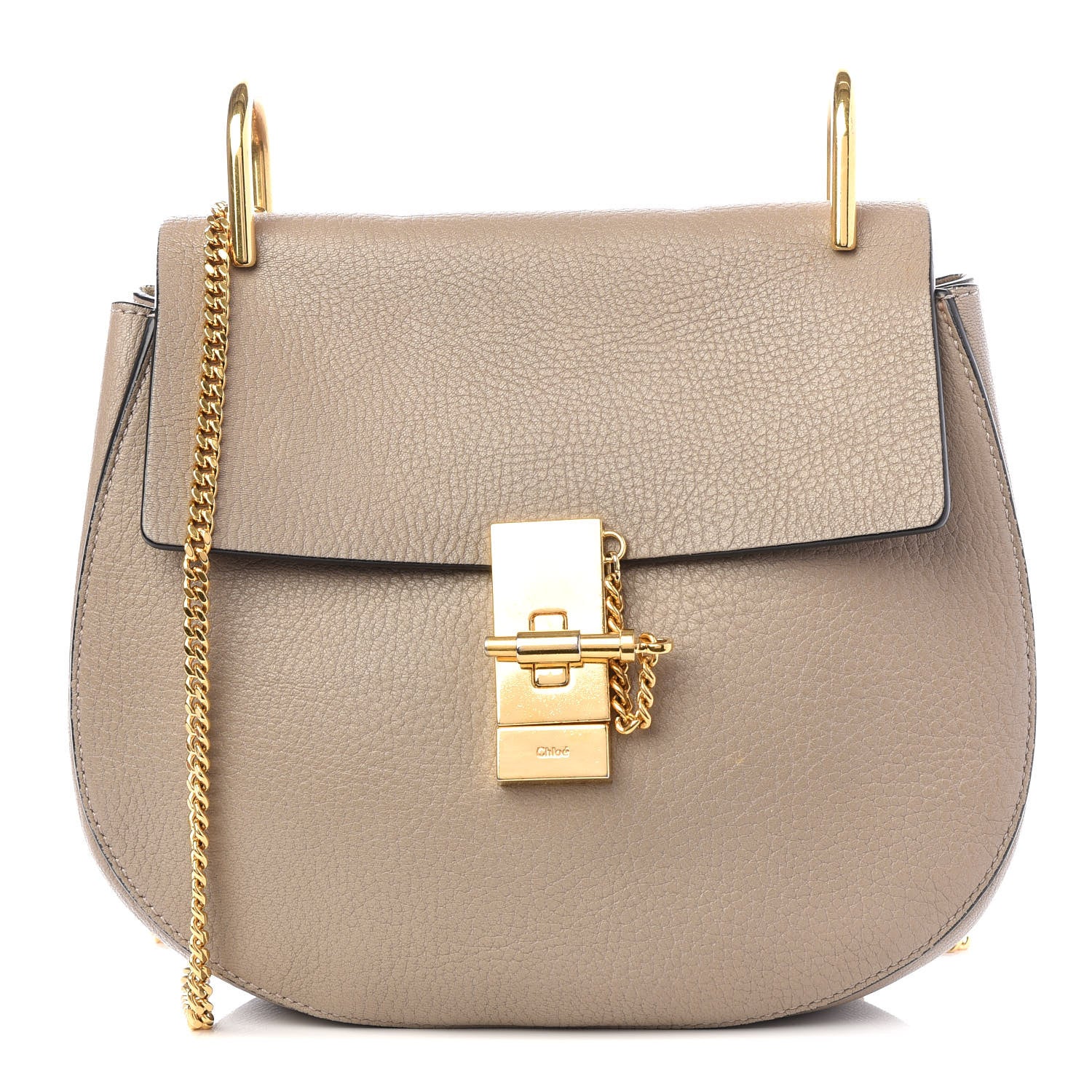 Chloe Grained Lambskin Drew Shoulder Bag Motty Grey 1 of 9