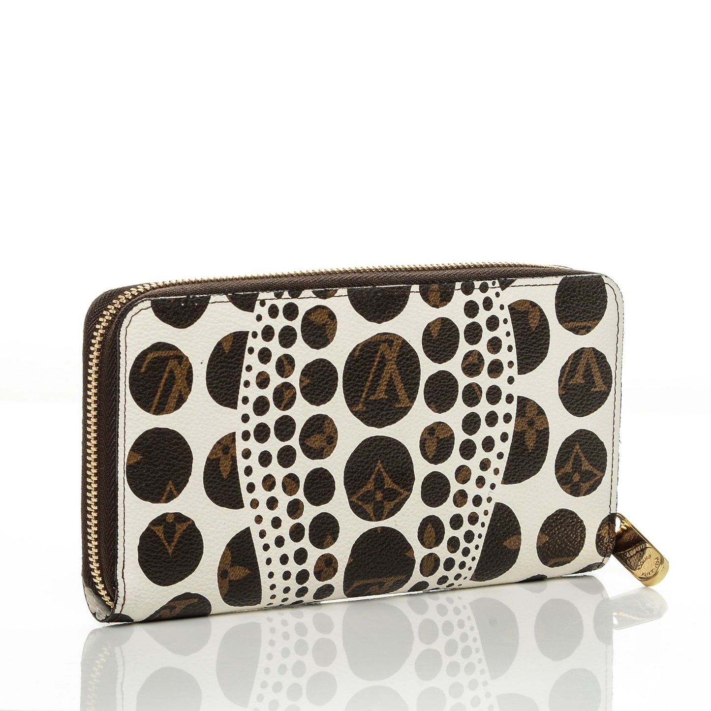 Monogram Kusama Pumpkin Dots Zippy Wallet White