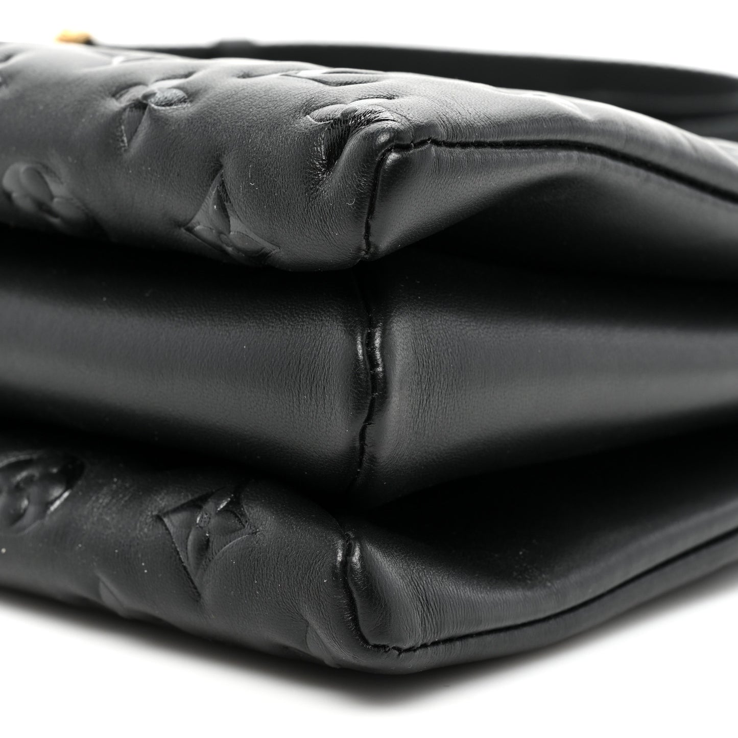 Lambskin Embossed Monogram Coussin MM Black