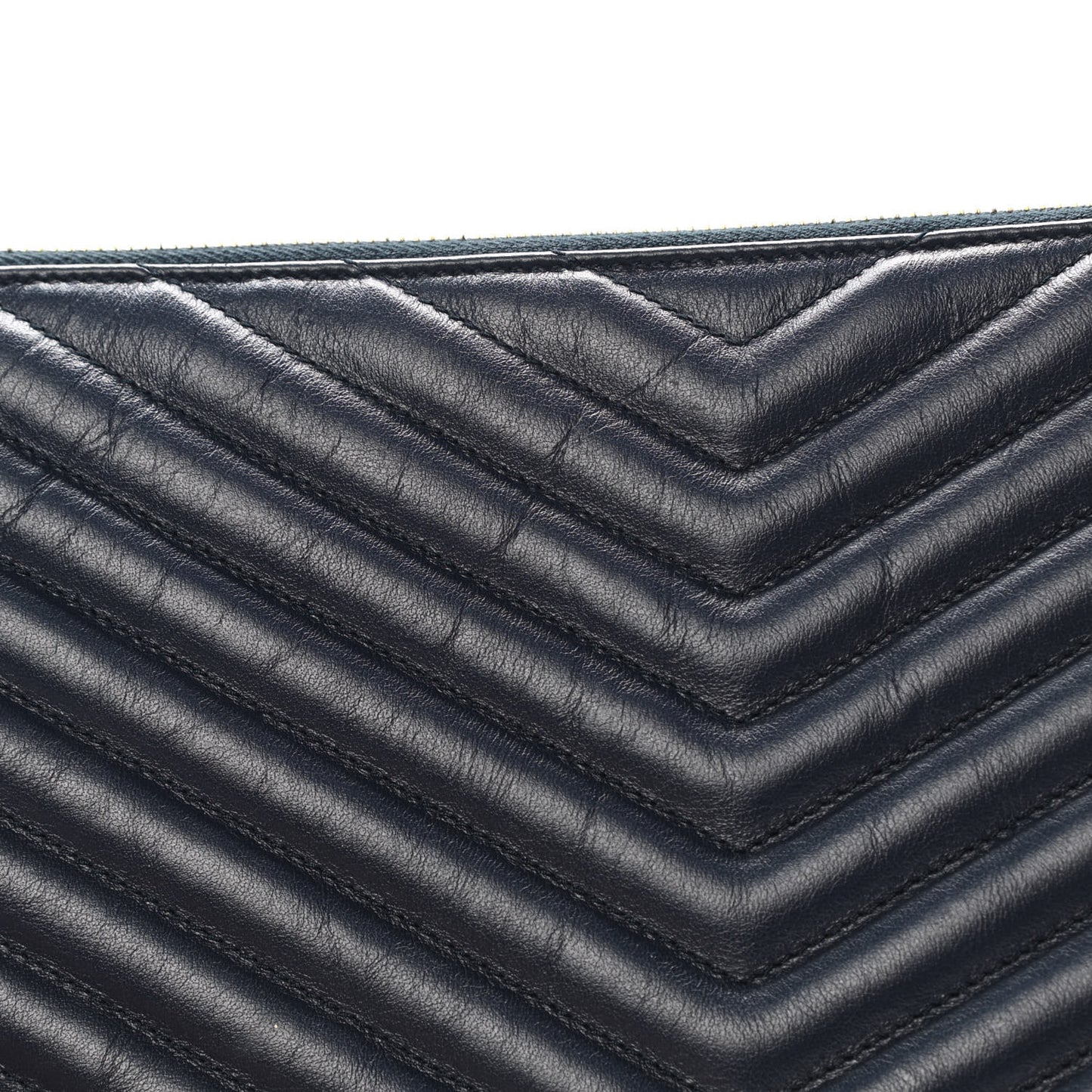 Calfskin Matelasse Chevron Monogram Document Holder Marine