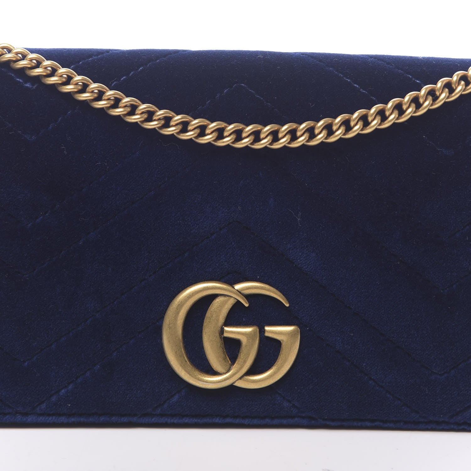 Gucci Velvet Matelasse GG Marmont Mini Bag Cobalt Blue 10 of 10