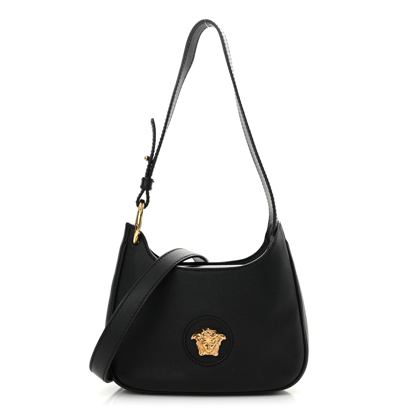 Calfskin La Medusa Small Hobo Crossbody Black