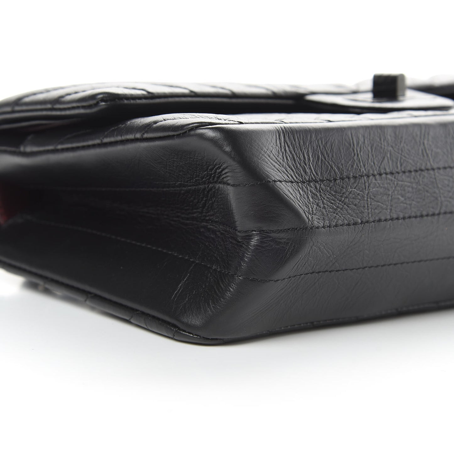 Aged Calfskin Chevron Quilted 2.55 Reissue 225 Flap So Black