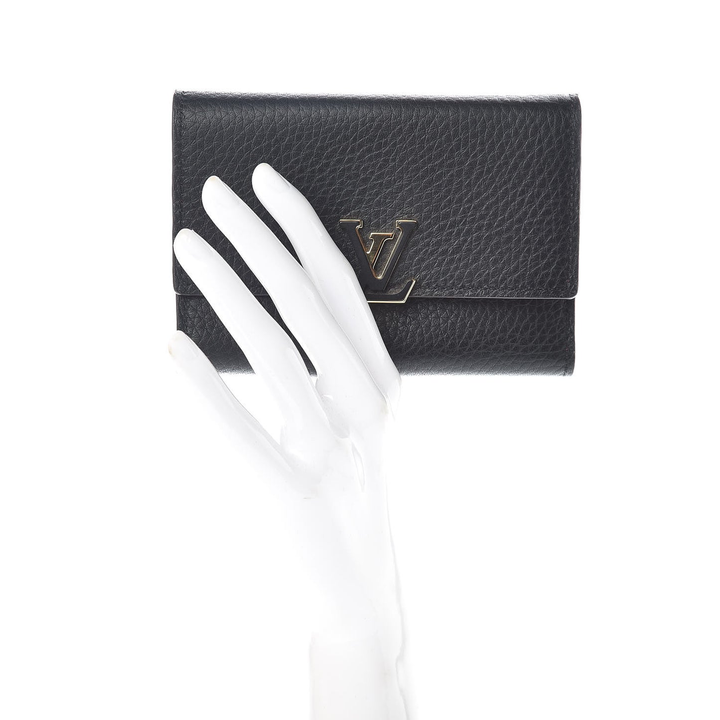 Taurillon Capucines Compact Wallet Black