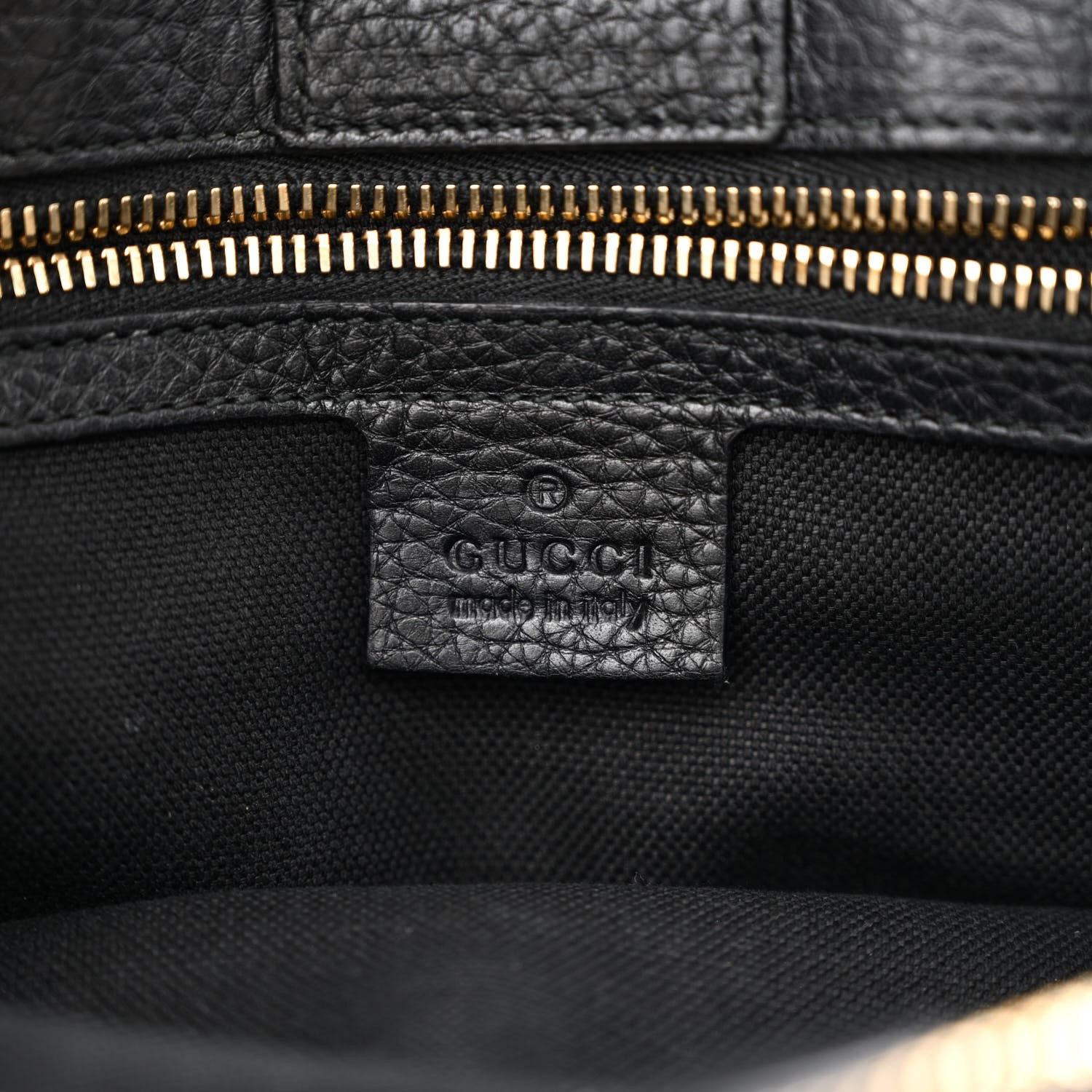Gucci Pebbled Calfskin Medium Bamboo Shopper Tote Black 8 of 20