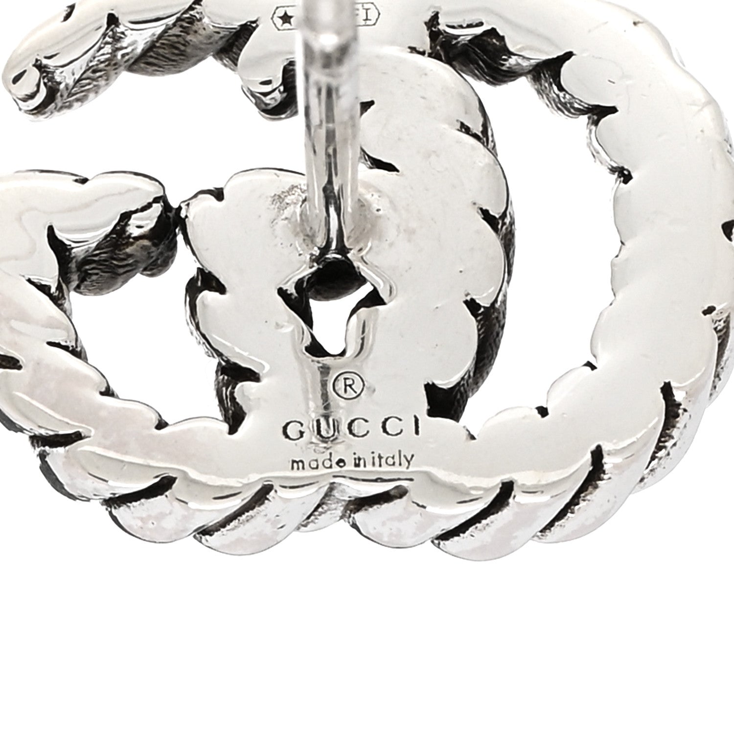 Gucci Sterling Silver Torchon Double G Earrings 4 of 4