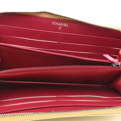 Chanel Metallic Aged Calfskin Quilted Large Gabrielle Zip Around Wallet Gold 5 of 8