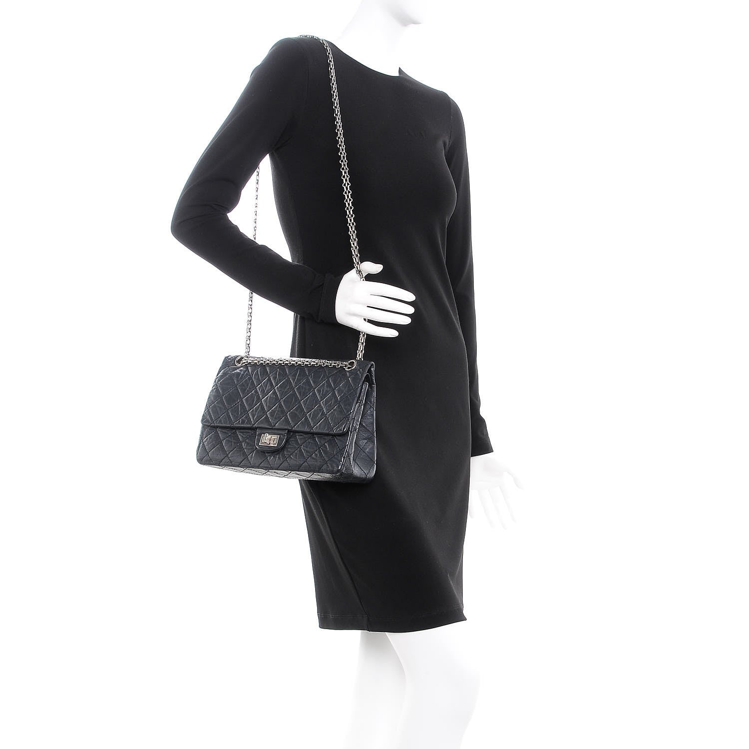 Chanel Aged Calfskin Quilted 2.55 Reissue 226 Flap Dark Grey 2 of 13