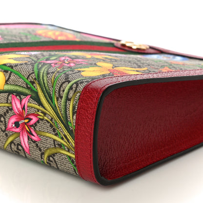 Gucci GG Supreme Monogram Flora Web Ophidia Pouch Red 9 of 10