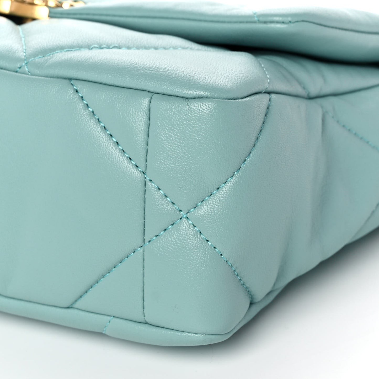 Lambskin Quilted Medium Chanel 19 Flap Light Blue