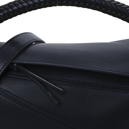Loewe Calfskin Small Woven Puzzle Bag Dark Ink Dark Khaki 12 of 17