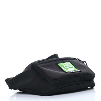Balenciaga Casual Nylon Green Logo Embroidered Explorer Beltpack Black 4 of 10