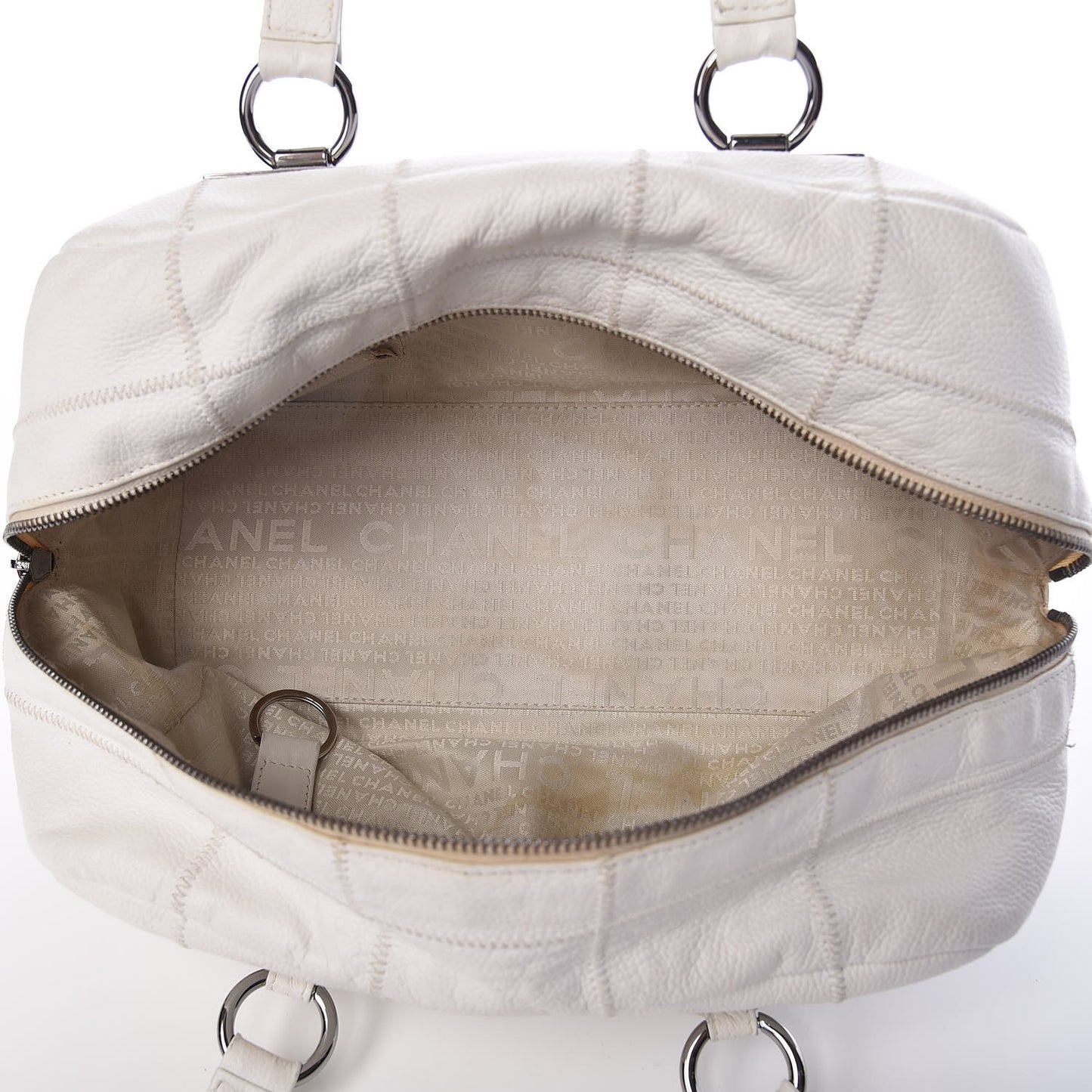 Caviar Square Stitched Bowler White