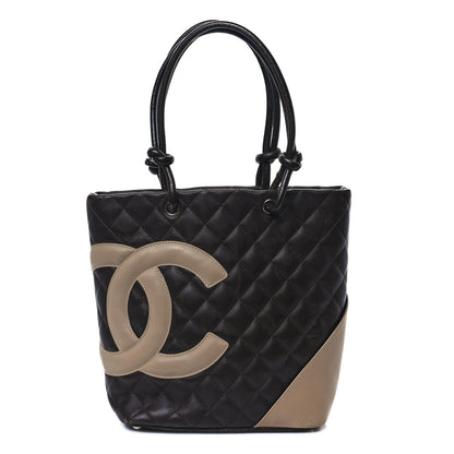 Chanel Calfskin Quilted Medium Cambon Tote Brown Beige 1 of 14