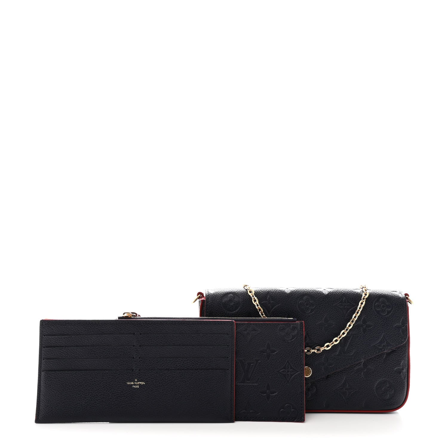 Louis Vuitton Empreinte Pochette Felicie Chain Wallet Marine Rouge 3 of 13
