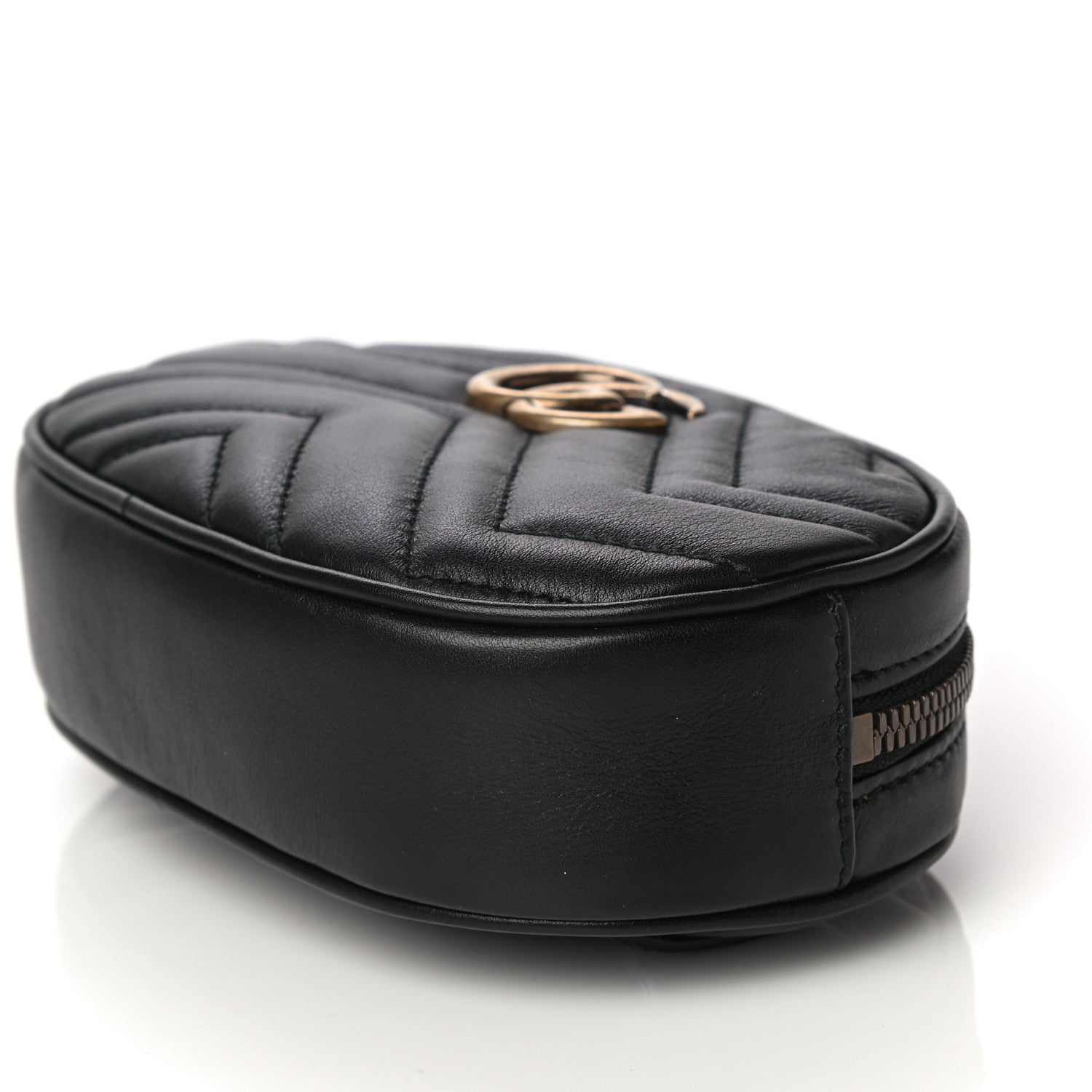 Gucci Calfskin Matelasse GG Marmont Belt Bag 75 30 Black 12 of 15