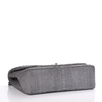 Chanel Matte Python Maxi Double Flap Grey 5 of 8