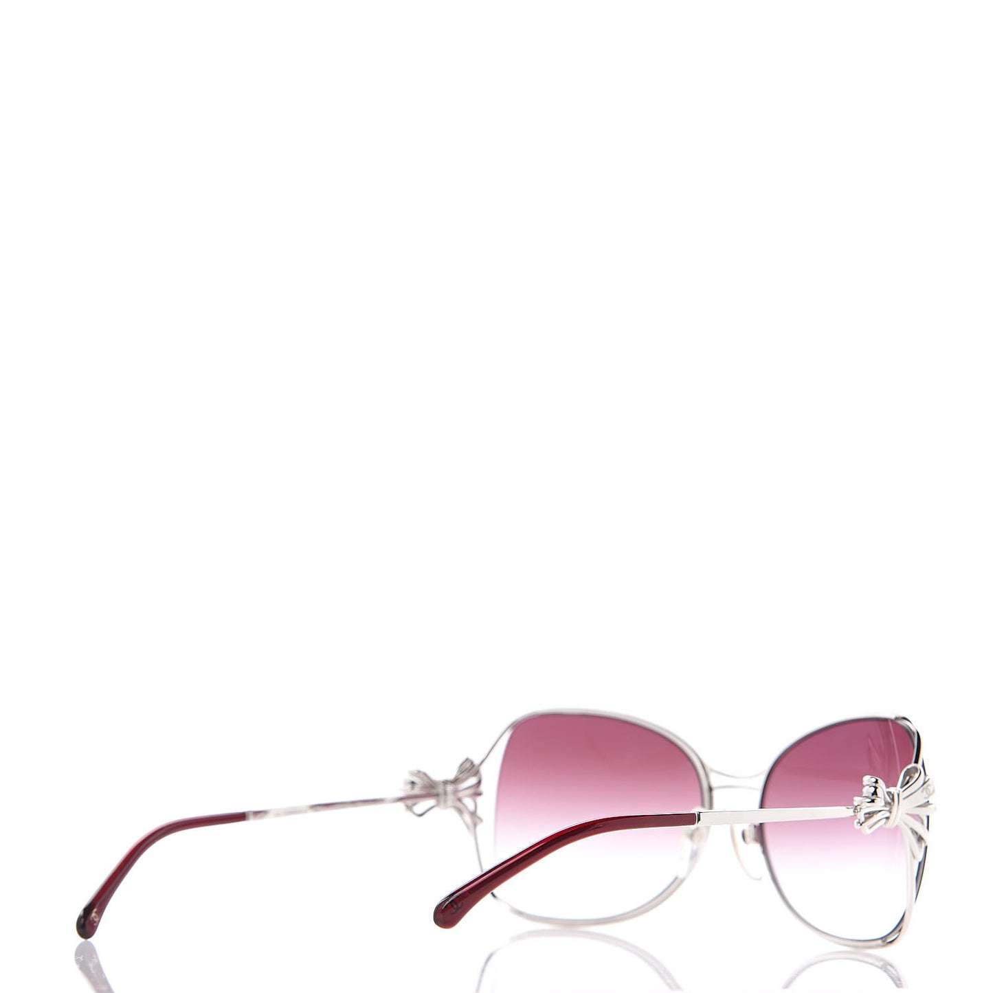 Butterfly Bow Sunglasses 4180 Silver Burgundy