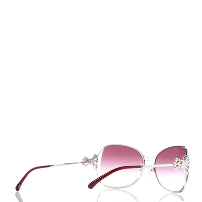 Chanel Butterfly Bow Sunglasses 4180 Silver Burgundy 4 of 8