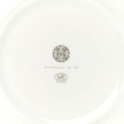 Hermes Porcelain Mosaique au 24 Platine Dessert Plate 8.3 5 of 9