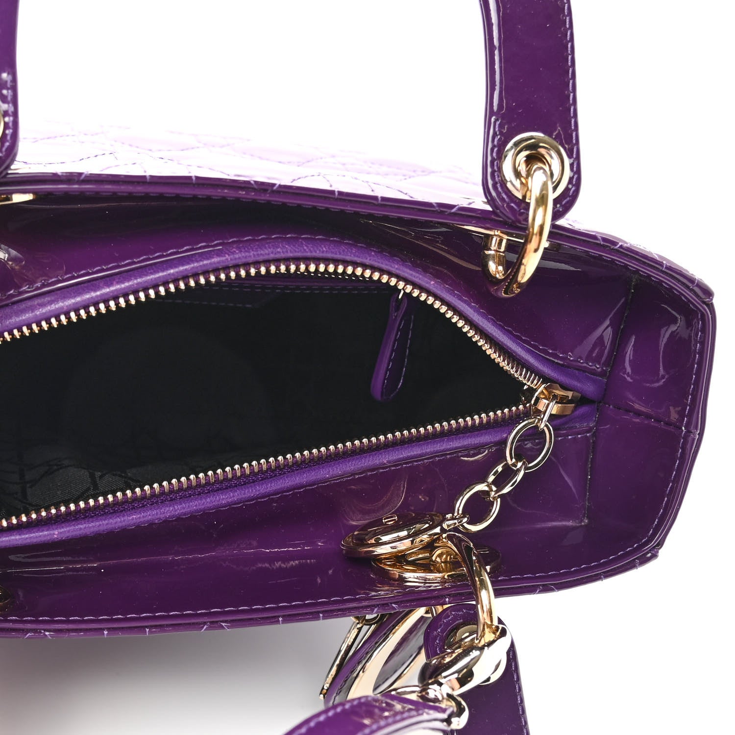 Christian Dior Patent Cannage Medium Lady Dior Violet Purple 7 of 10