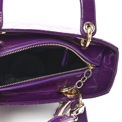 Christian Dior Patent Cannage Medium Lady Dior Violet Purple 7 of 10