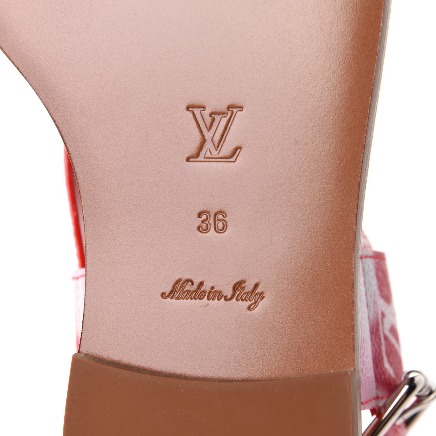 Monogram Escale Palma Flat Sandals 36 Rouge